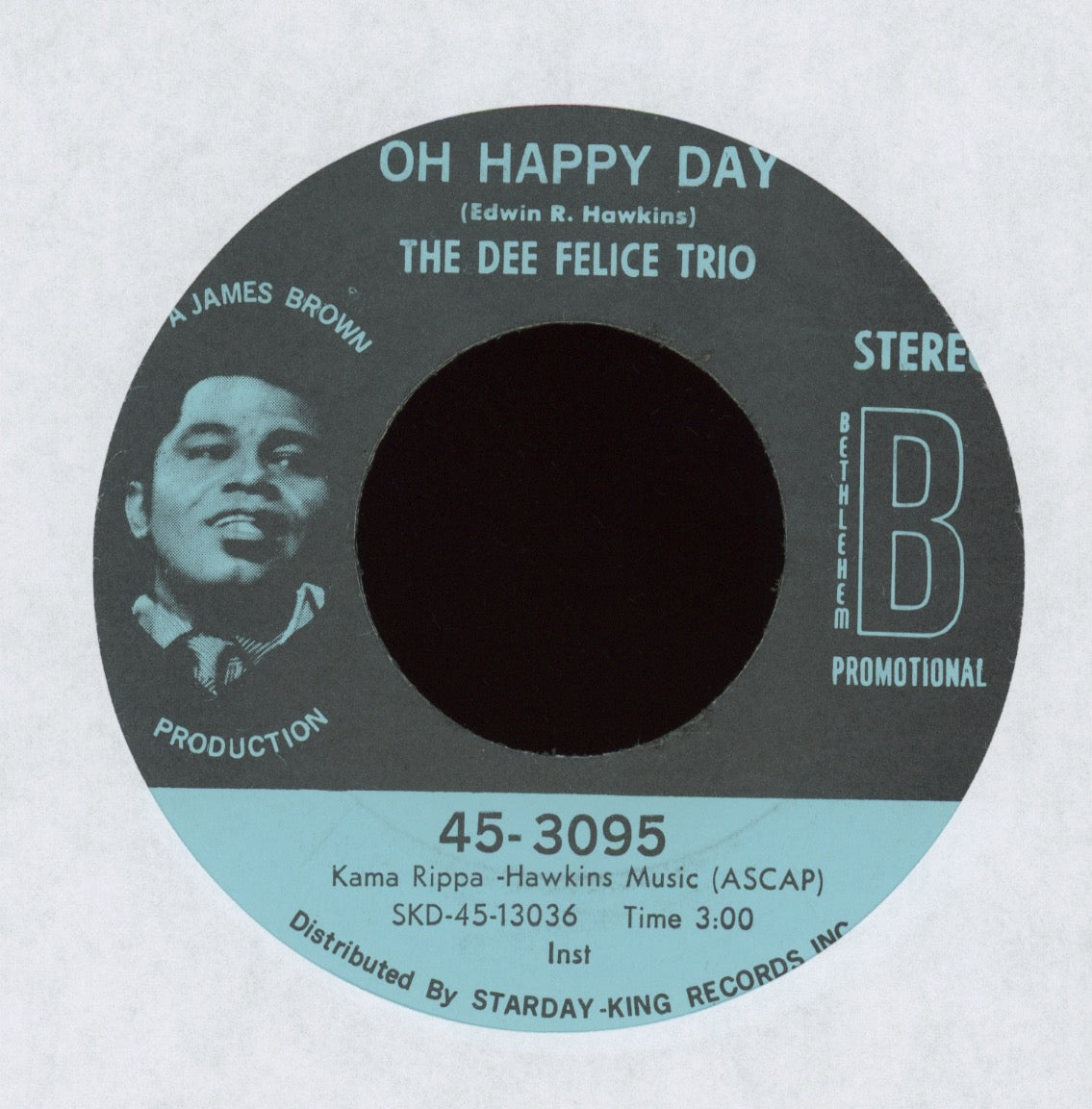 Dee Felice Trio - Oh Happy Day on Bethlehem Promo Jazz Funk 45