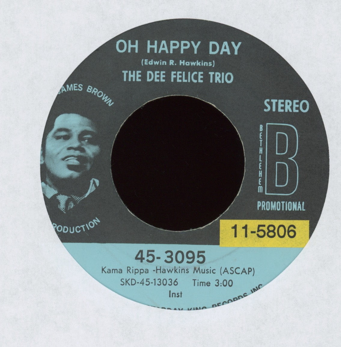 Dee Felice Trio - Oh Happy Day on Bethlehem Promo Jazz Funk 45