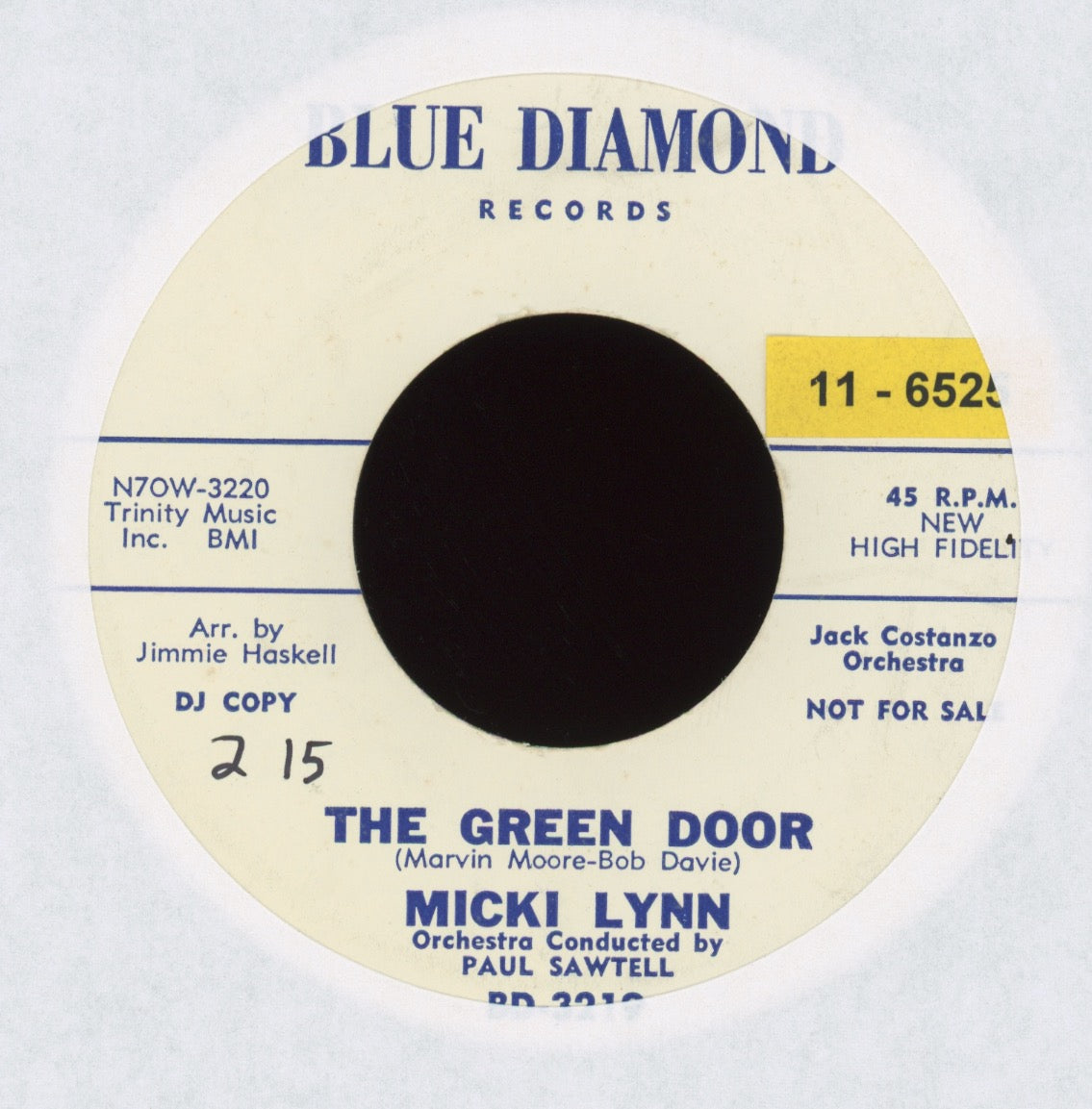 Micki Lynn - The Green Door on Blue Diamond Promo R&B Jazz 45