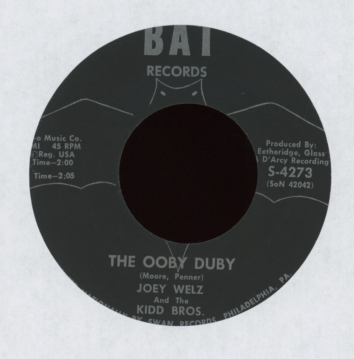 Joey Welz - Wooly Bully Rides Again /The Ooby Duby on Bat Garage Rocker 45