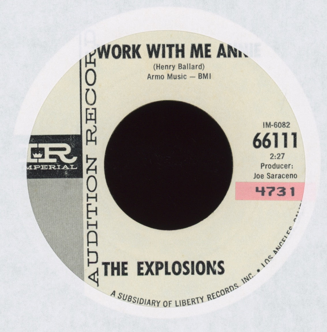 The Explosions - Work With Me Annie on Imperial R&B 45