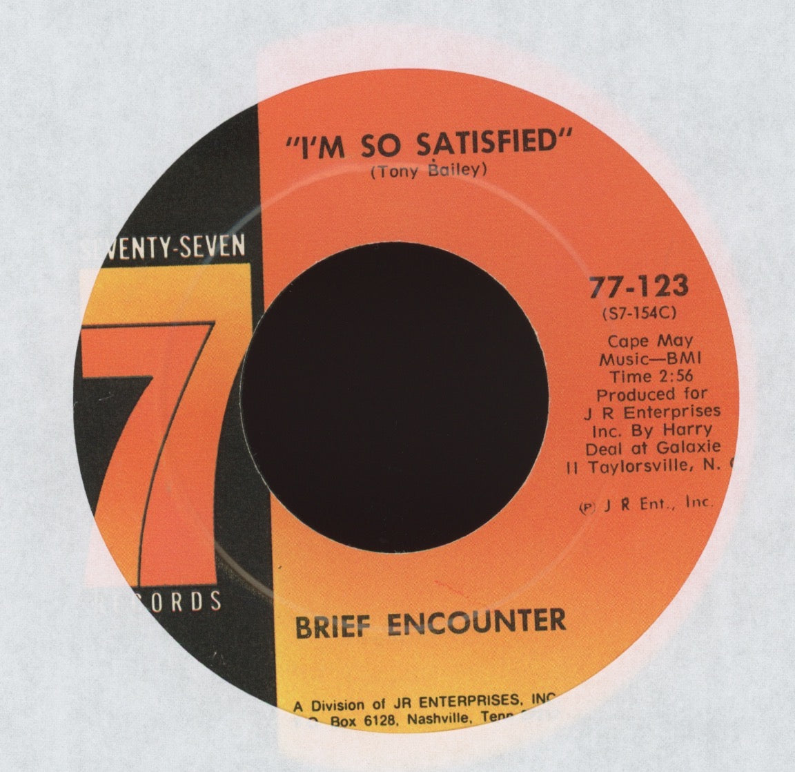 Brief Encounter - I’m So Satisfied on Seventy Seven Sweet Soul 45