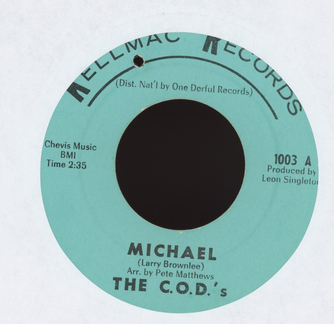 The C.O.D.'s - Cry No More on Kellmac Northern Soul 45