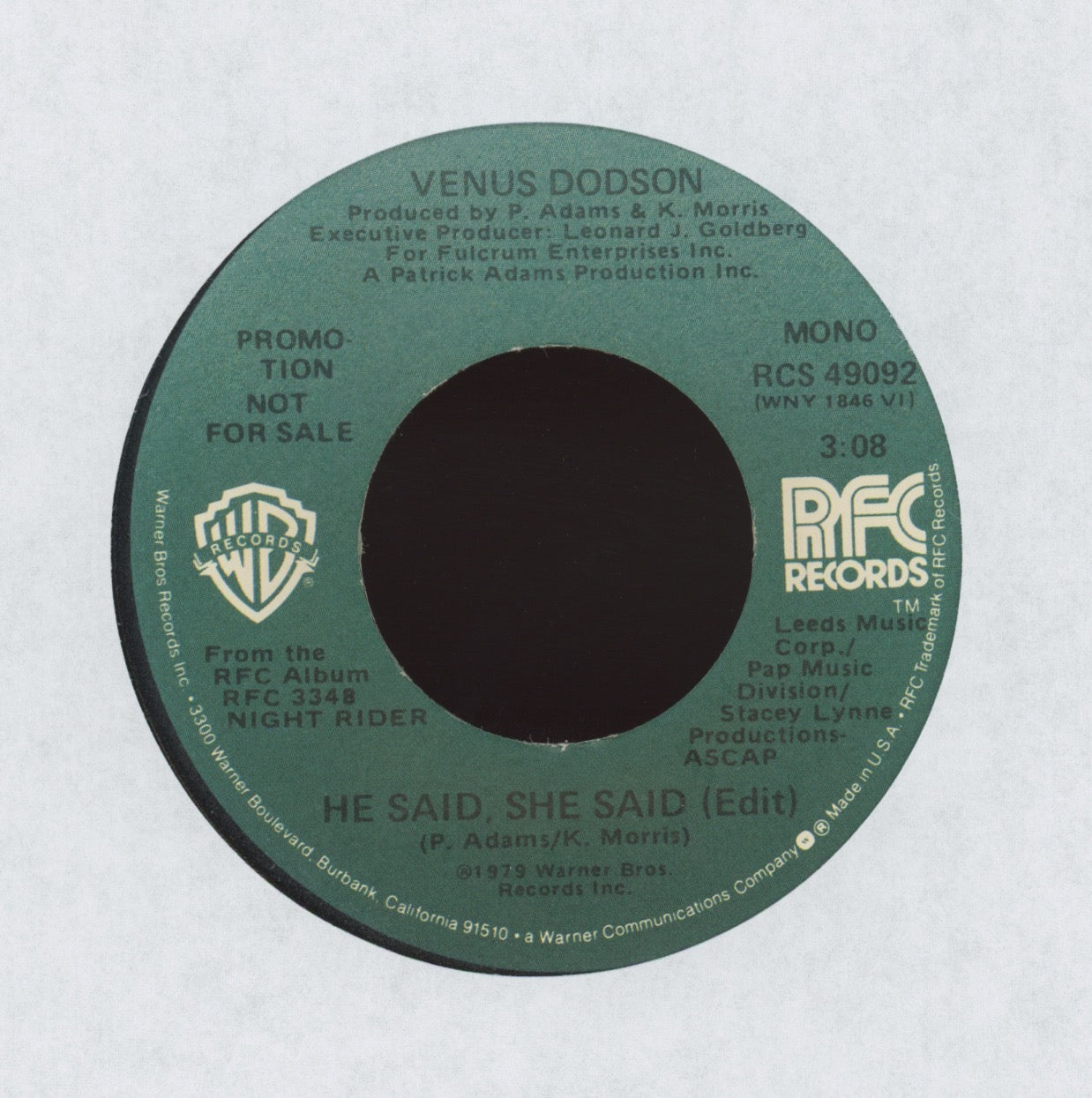 Venus Dodson - He Said, She Said on RFC Modern Soul Disco 45