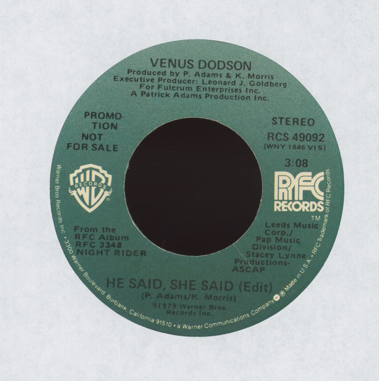 Venus Dodson - He Said, She Said on RFC Modern Soul Disco 45