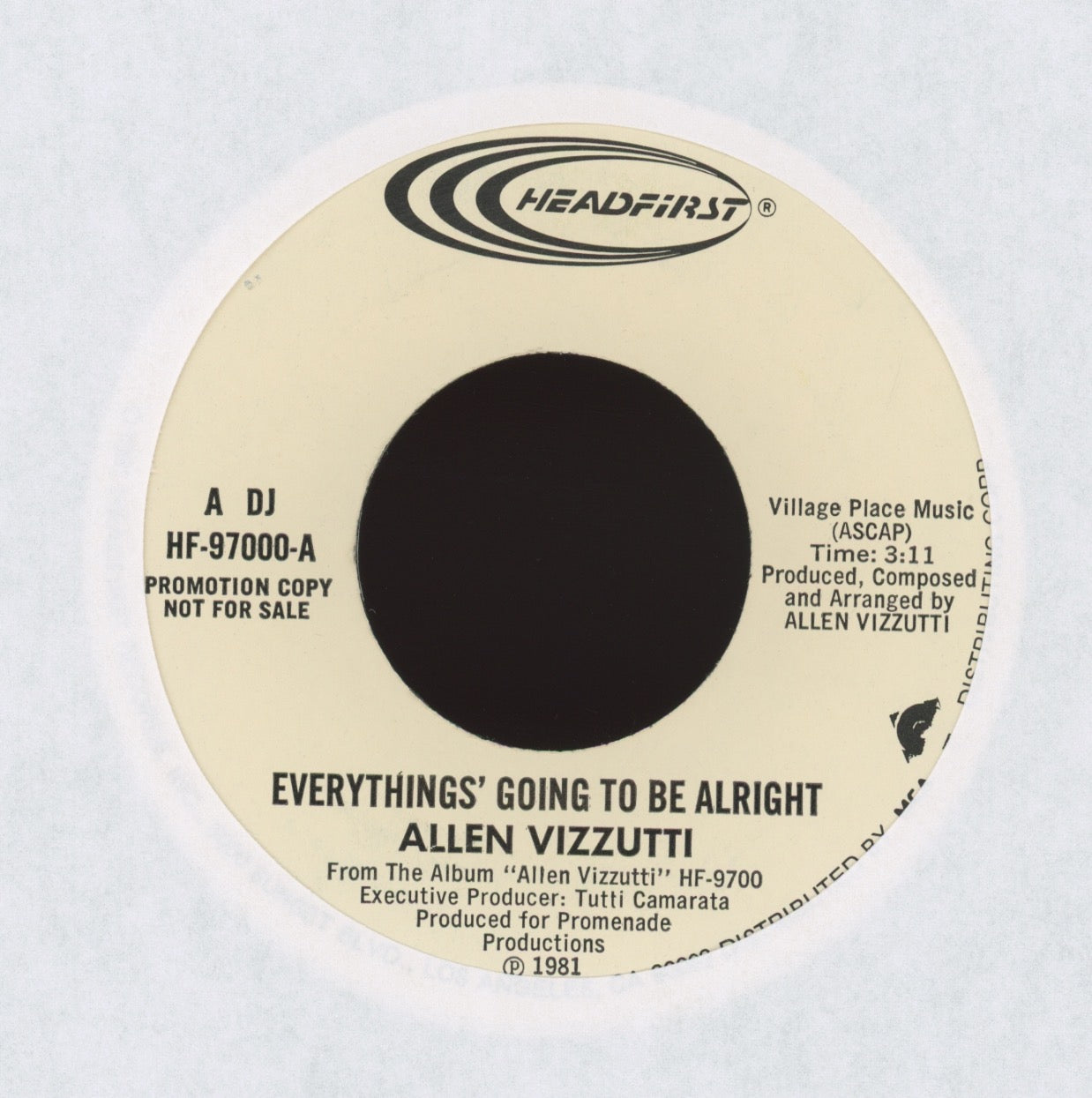 Allen Vizzutti - Everything's Going To Be Alright on Headfirst Promo Instro Soul Jazz Fusion 45