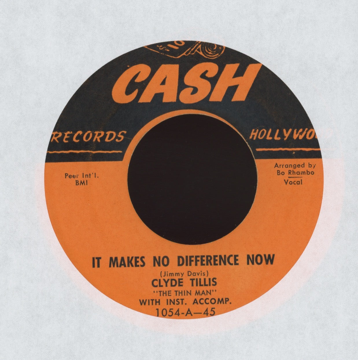 Clyde Tillis - It Makes No Difference Now on Cash R&B 45