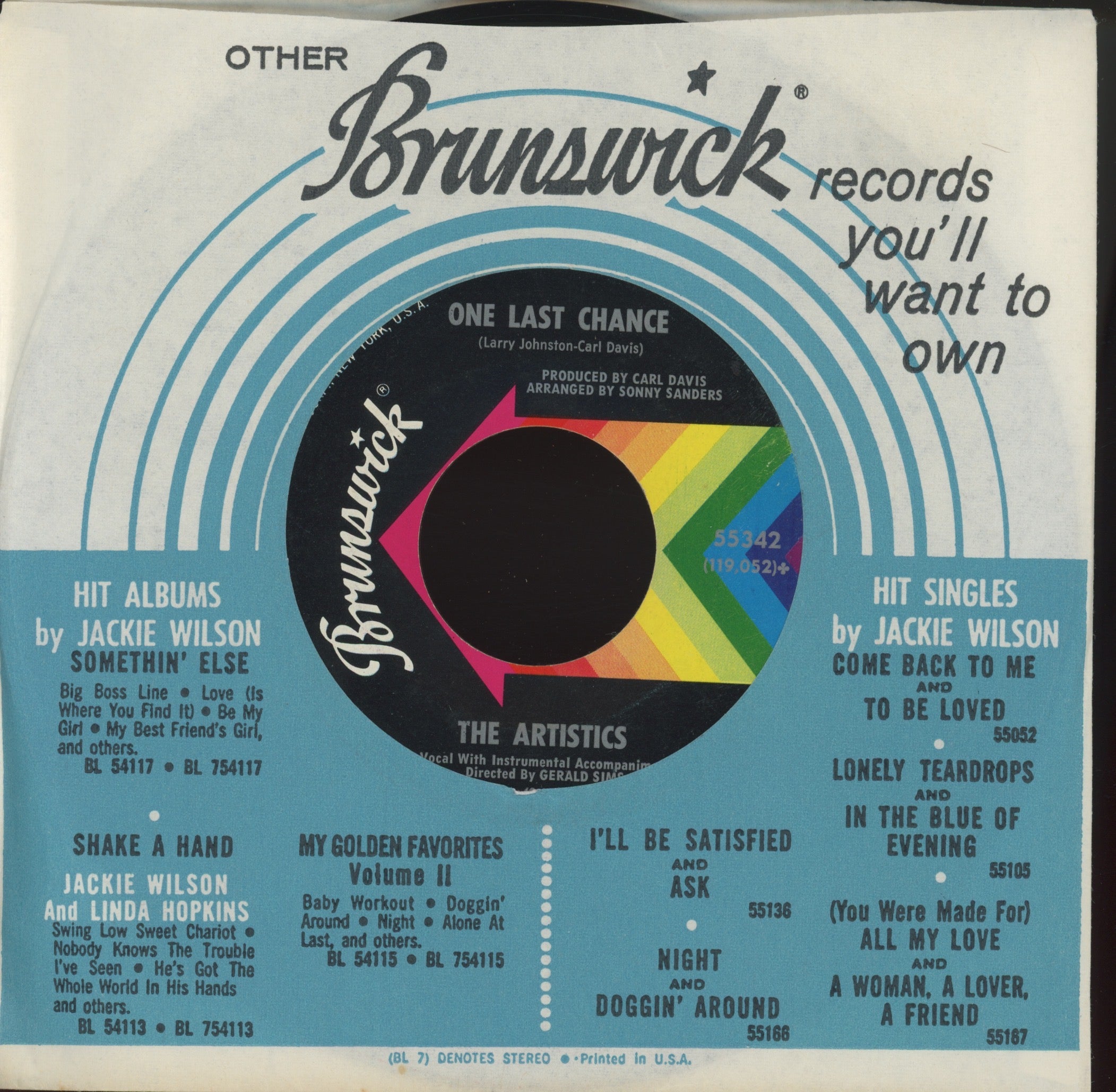 The Artistics - The Chase Is On on Brunswick Northern Soul 45