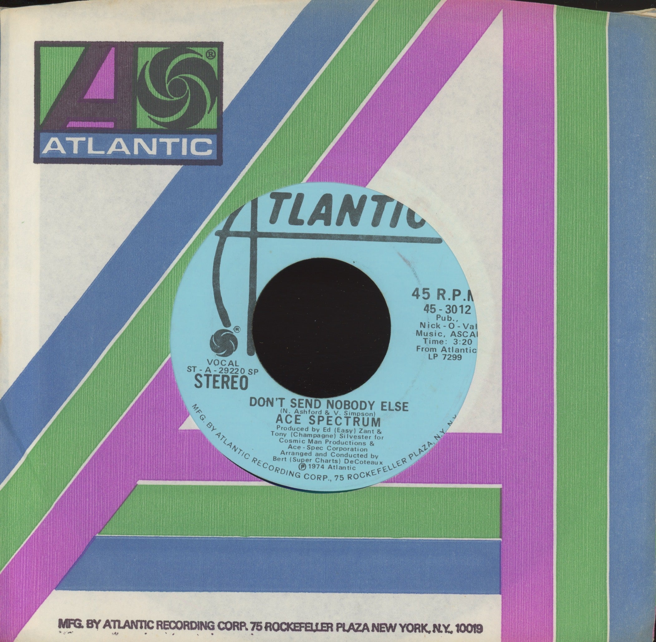 Ace Spectrum - Don't Send Nobody Else on Atlantic Promo 70s Soul 45