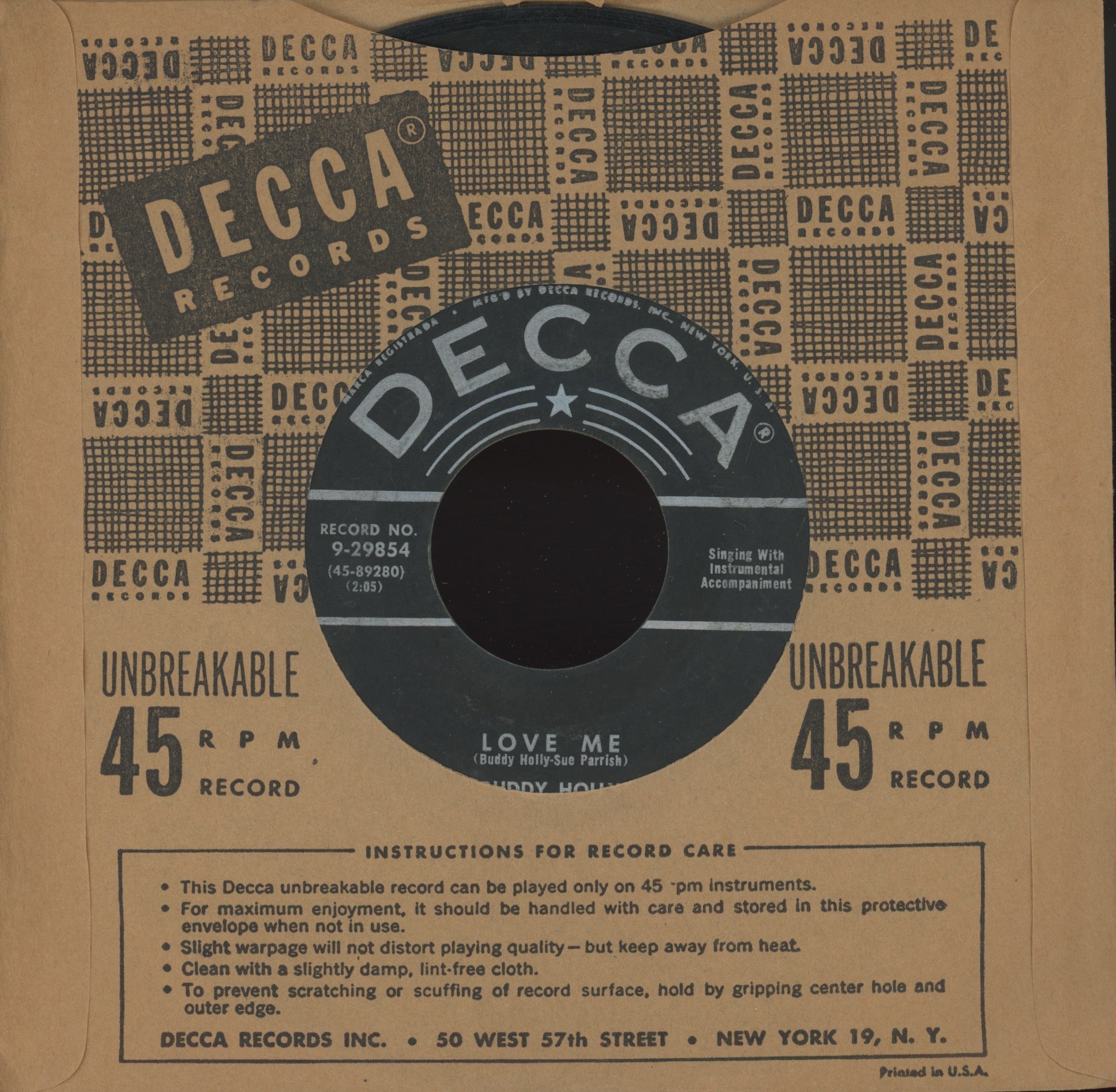 Buddy Holly - Love Me on Decca Rockabilly 45