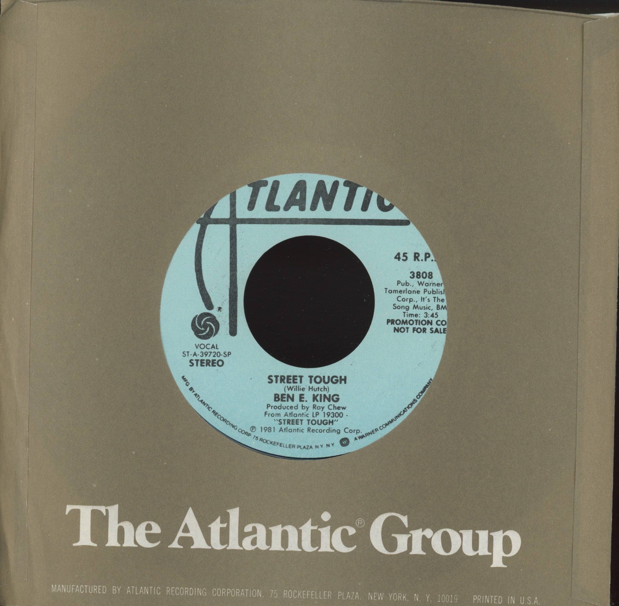 Ben E. King - Street Tough on Atlantic Promo Modern Soul 45
