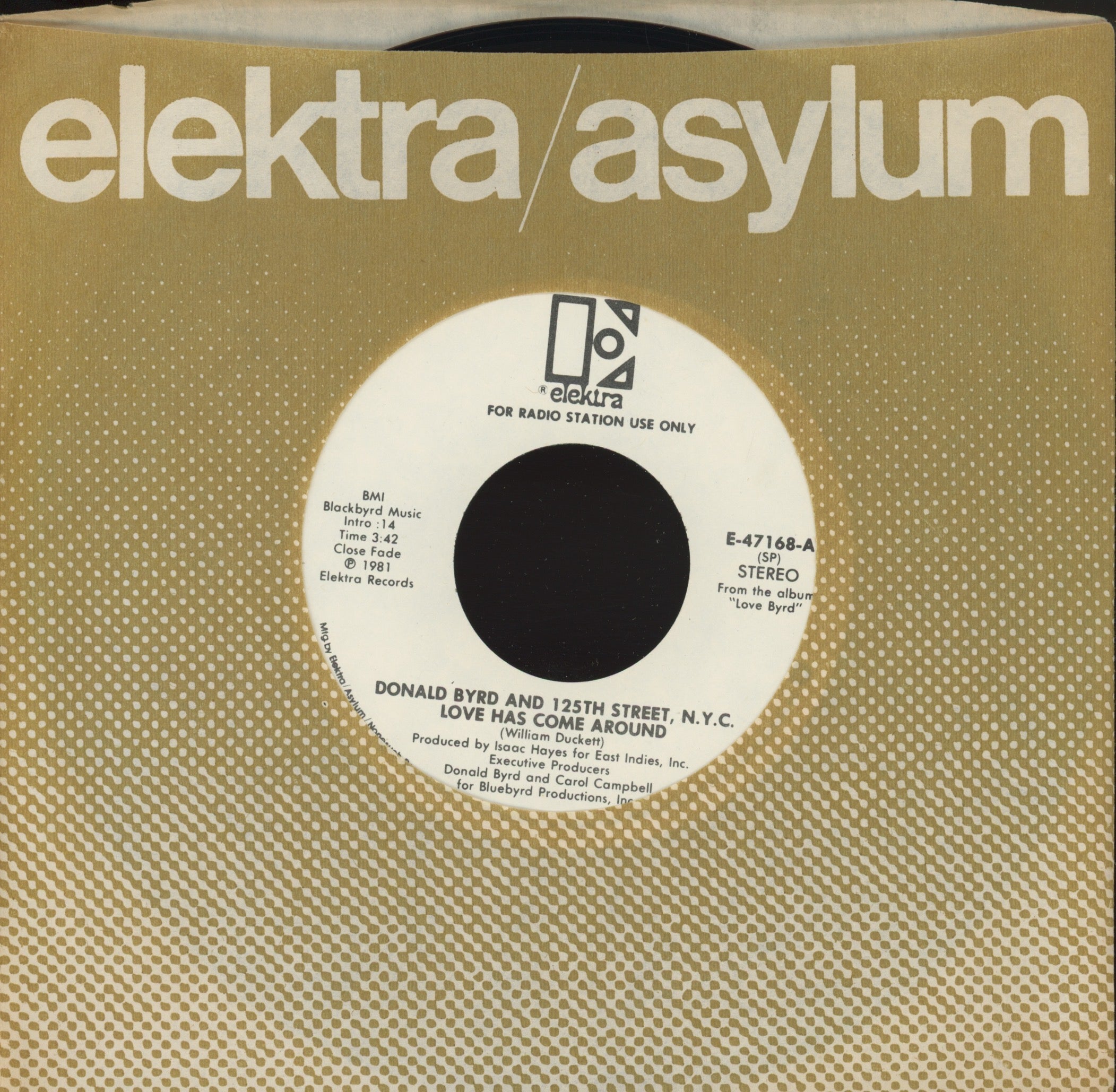 Donald Byrd & 125th Street, N.Y.C. - Love Has Come Around on Elektra Promo Modern Soul 45