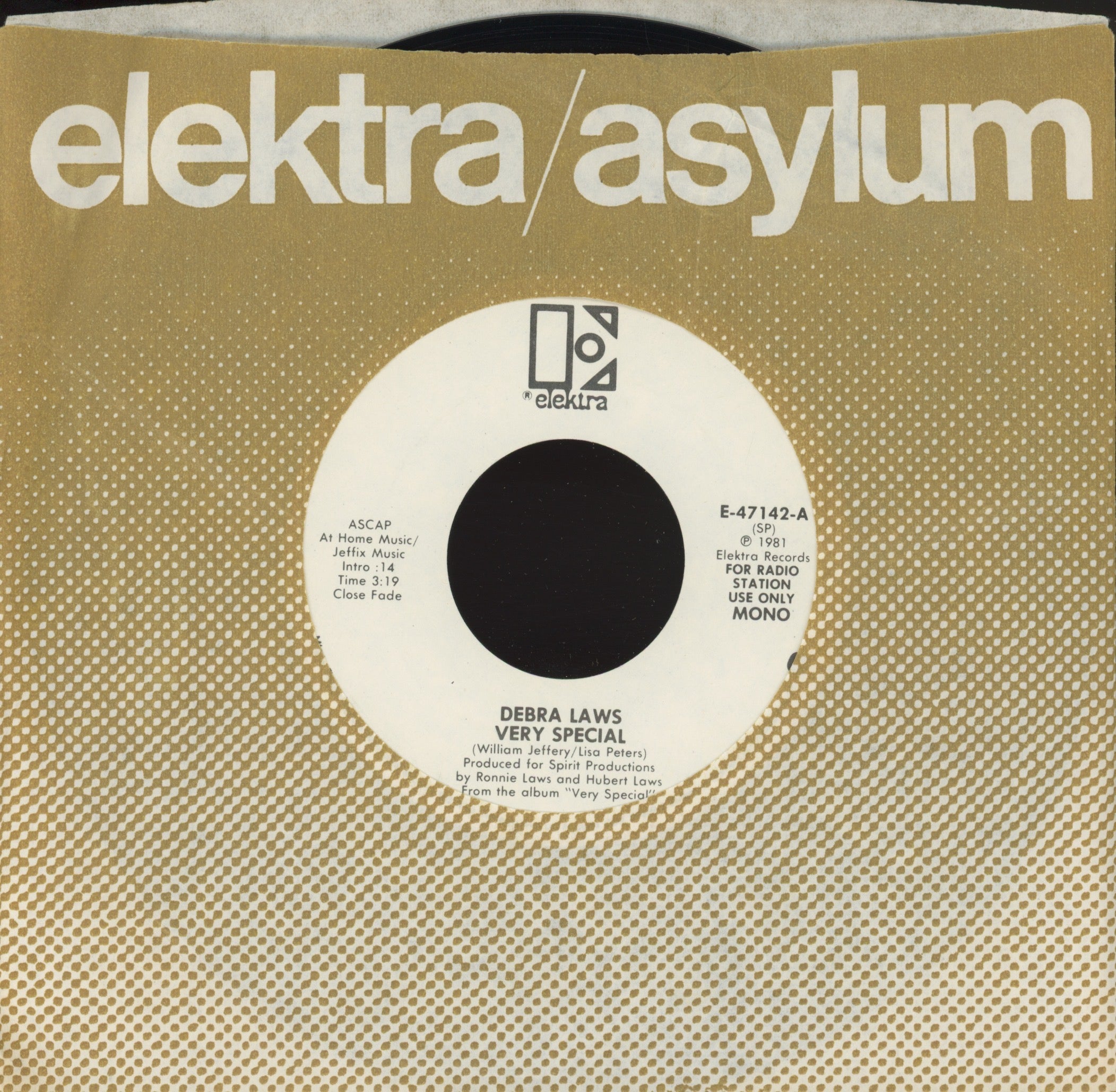 Debra Laws - Very Special on Elektra Promo Modern Soul 45