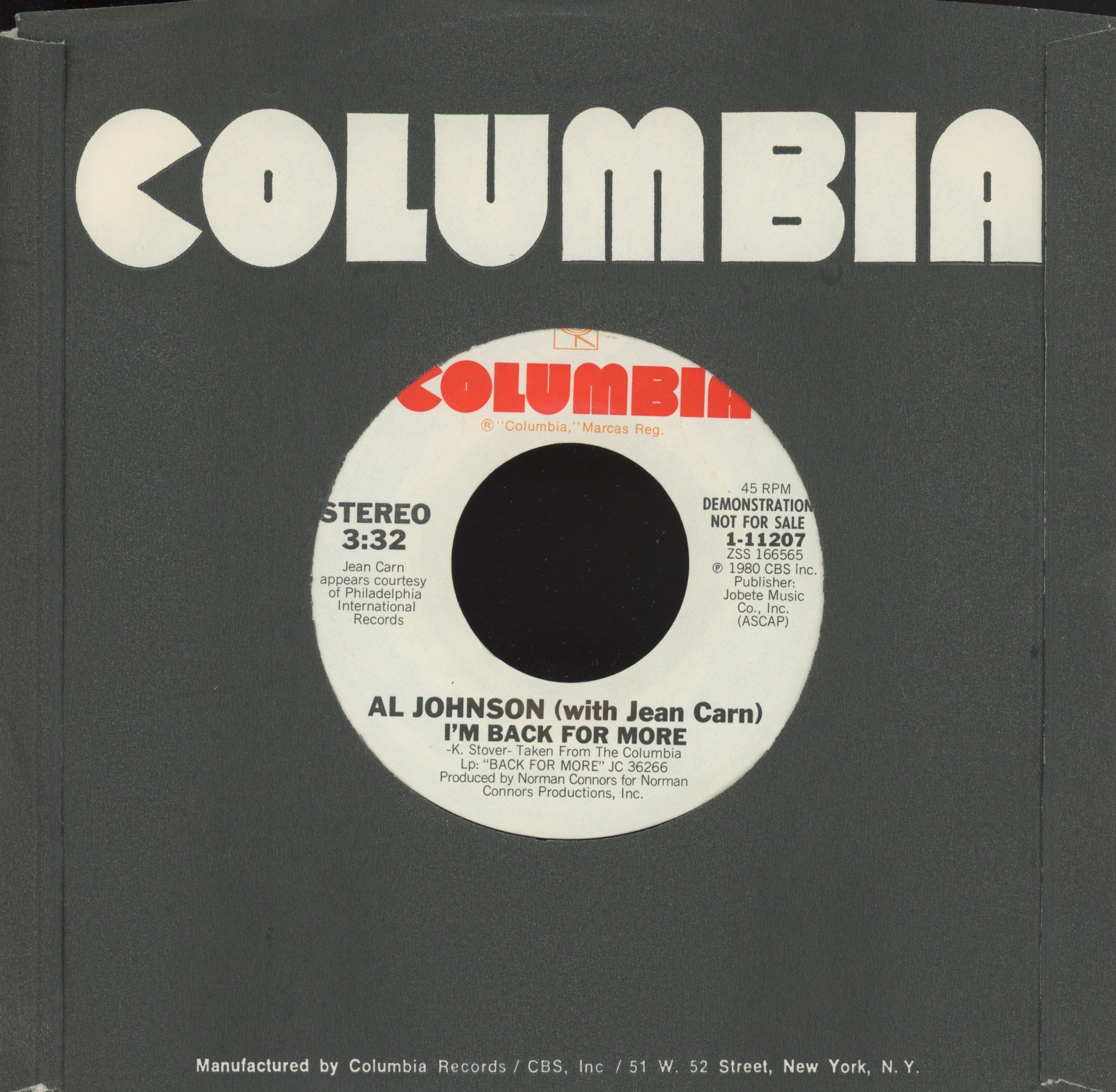 Al Johnson - I'm Back For More on Columbia Modern Soul 45