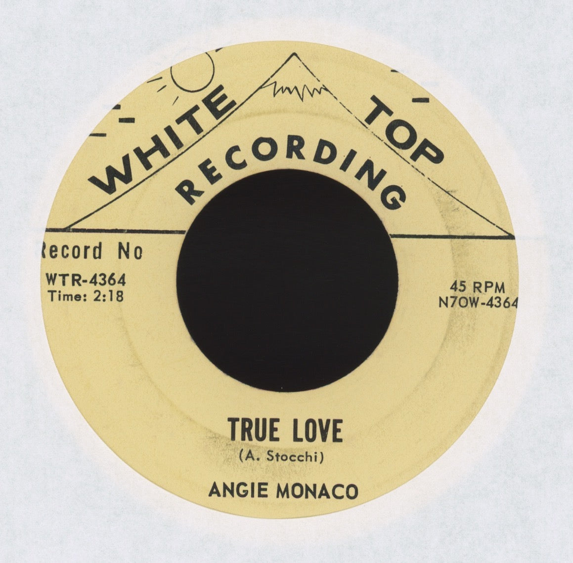 Angie Monaco - True Love on white Top Teen Pop 45