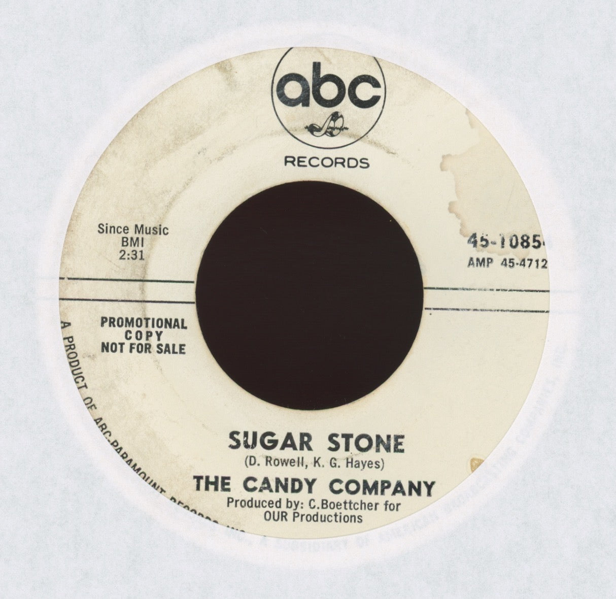 The Candy Company - Sugar Stone on ABC Promo Pop Rock 45