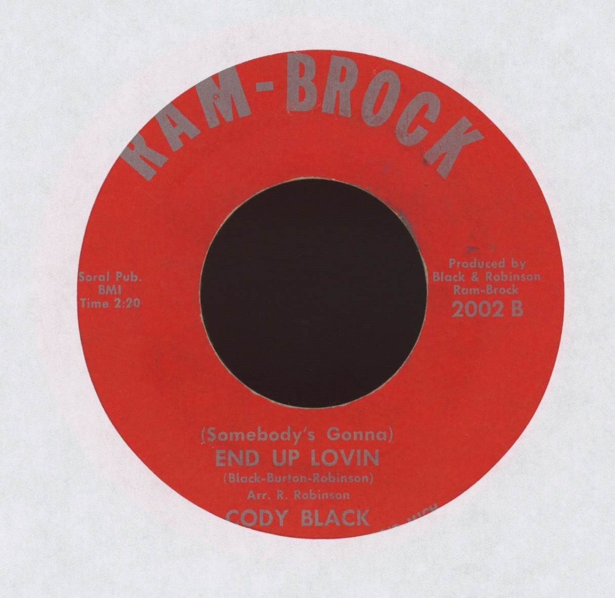 Cody Black - Going, Going, Gone on Ram-Brock Northern Soul 45