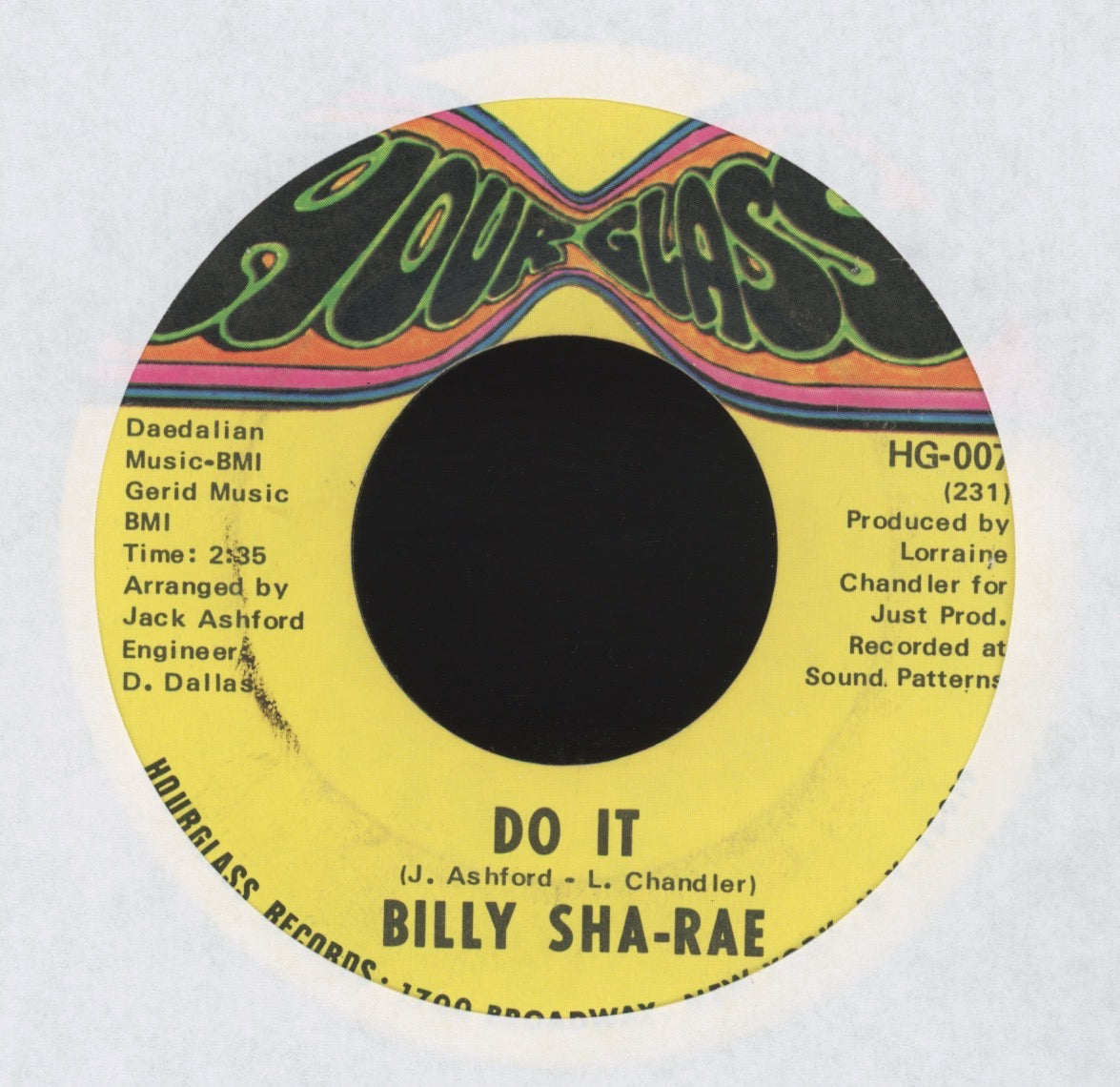 Billy Sha-Rae - Do It on Hourglass Funk 45