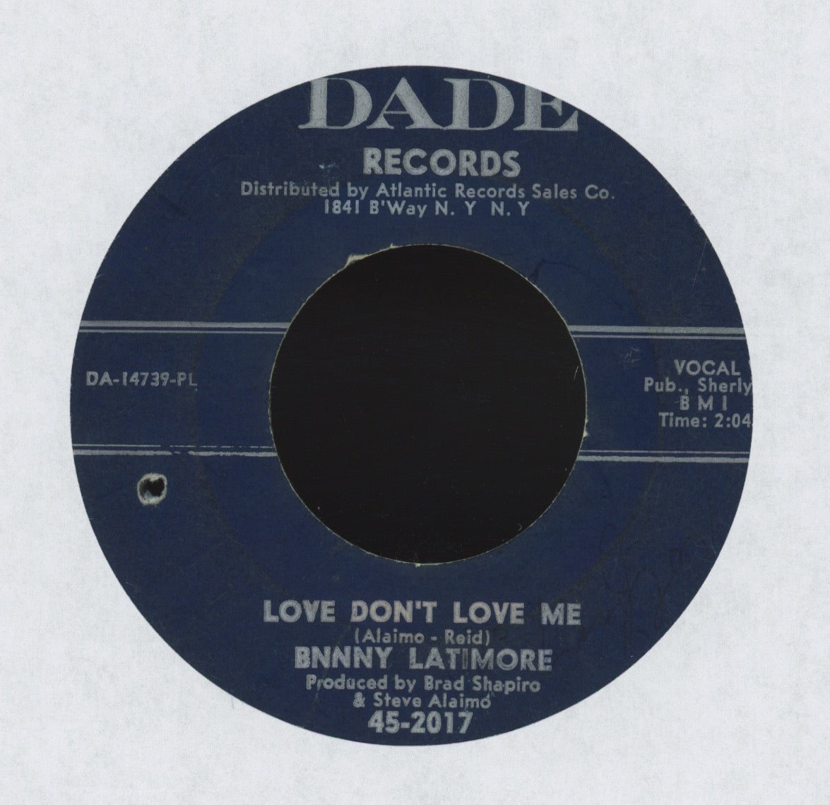 Benny Latimore - Love Don't Love Me on Dade Northern Soul 45
