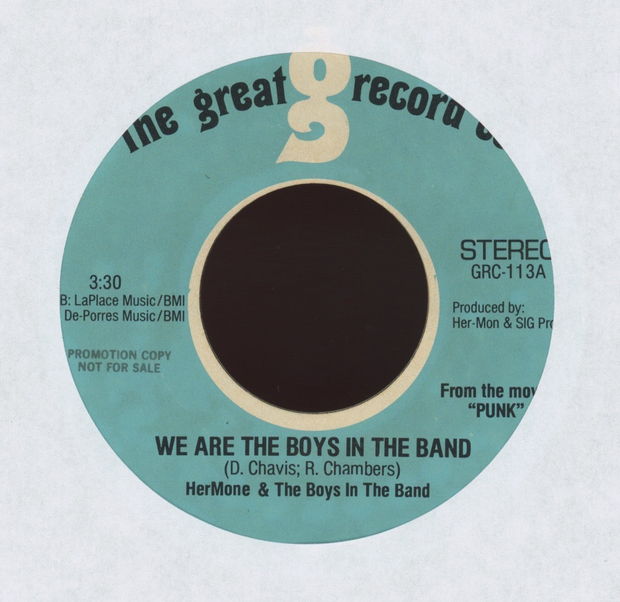 Hermone & The Boys in the Band - We Are The Boys In The Band on The Great Record Co. Promo Funk Soul 45