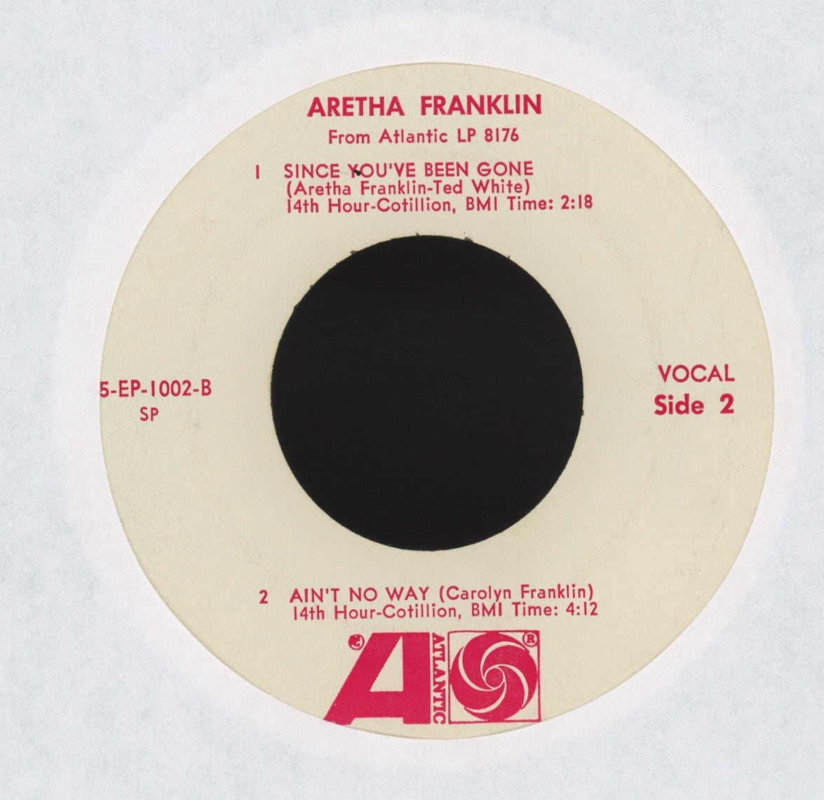 Aretha Franklin - Lady Soul Sampler on Atlantic Promo EP 45