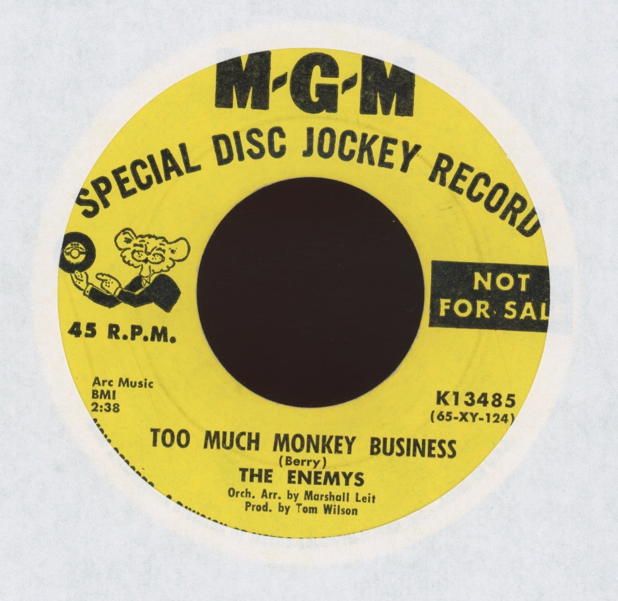 The Enemys - Too Much Monkey Business on MGM Promo Garage 45