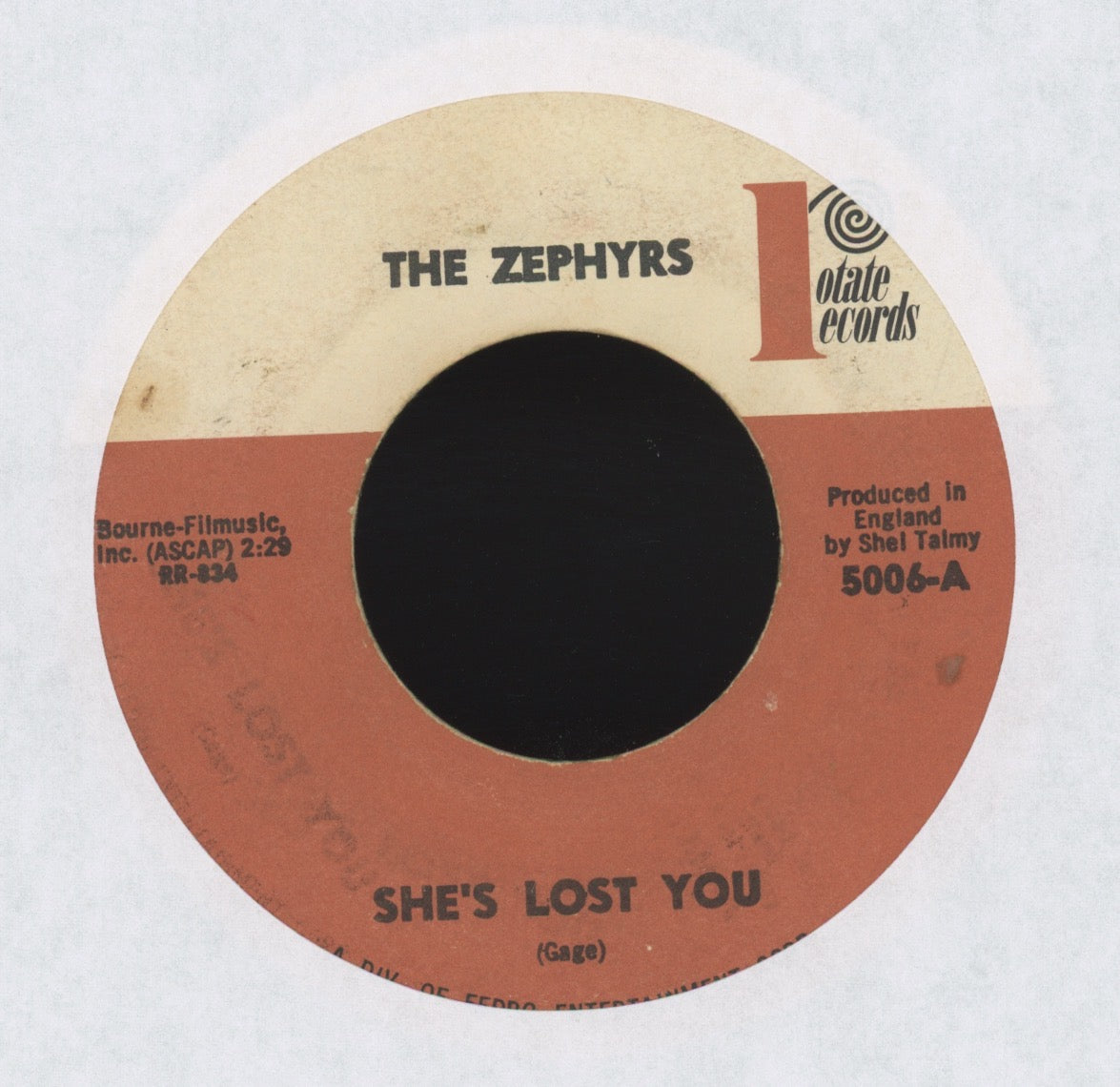 The Zephyrs - She's Lost You on Rotate Garage 45