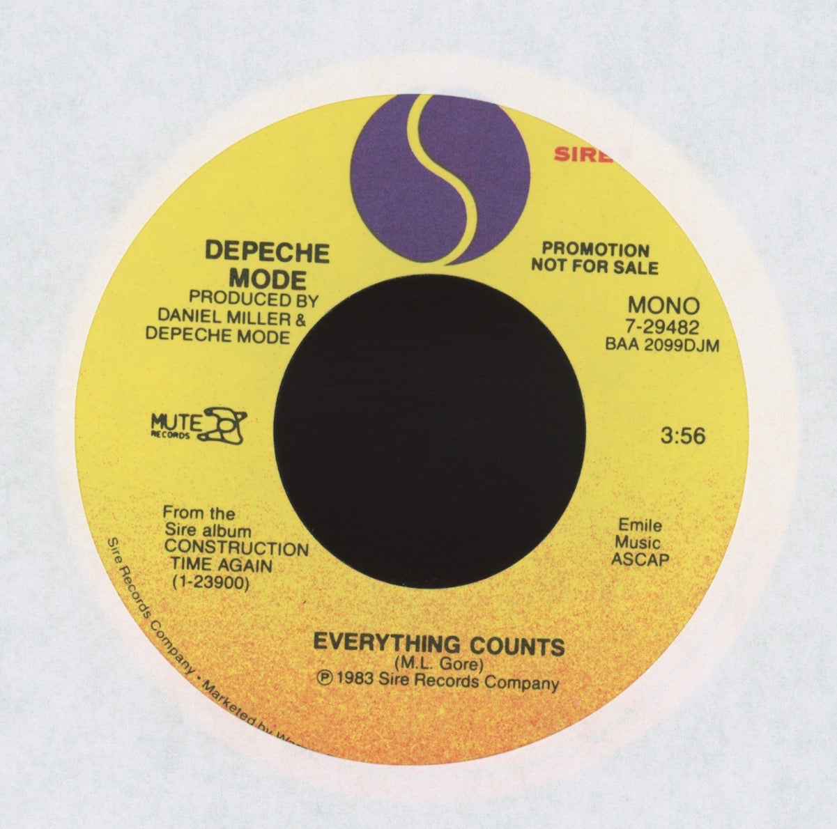 Depeche Mode - Everything Counts on Sire Promo 45
