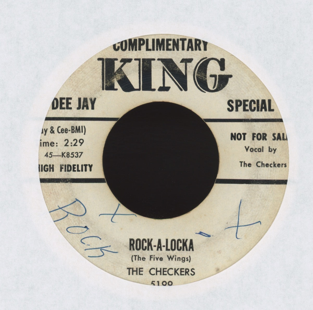 The Checkers - Rock-A-Locka on King Promo R&B Doo Wop 45