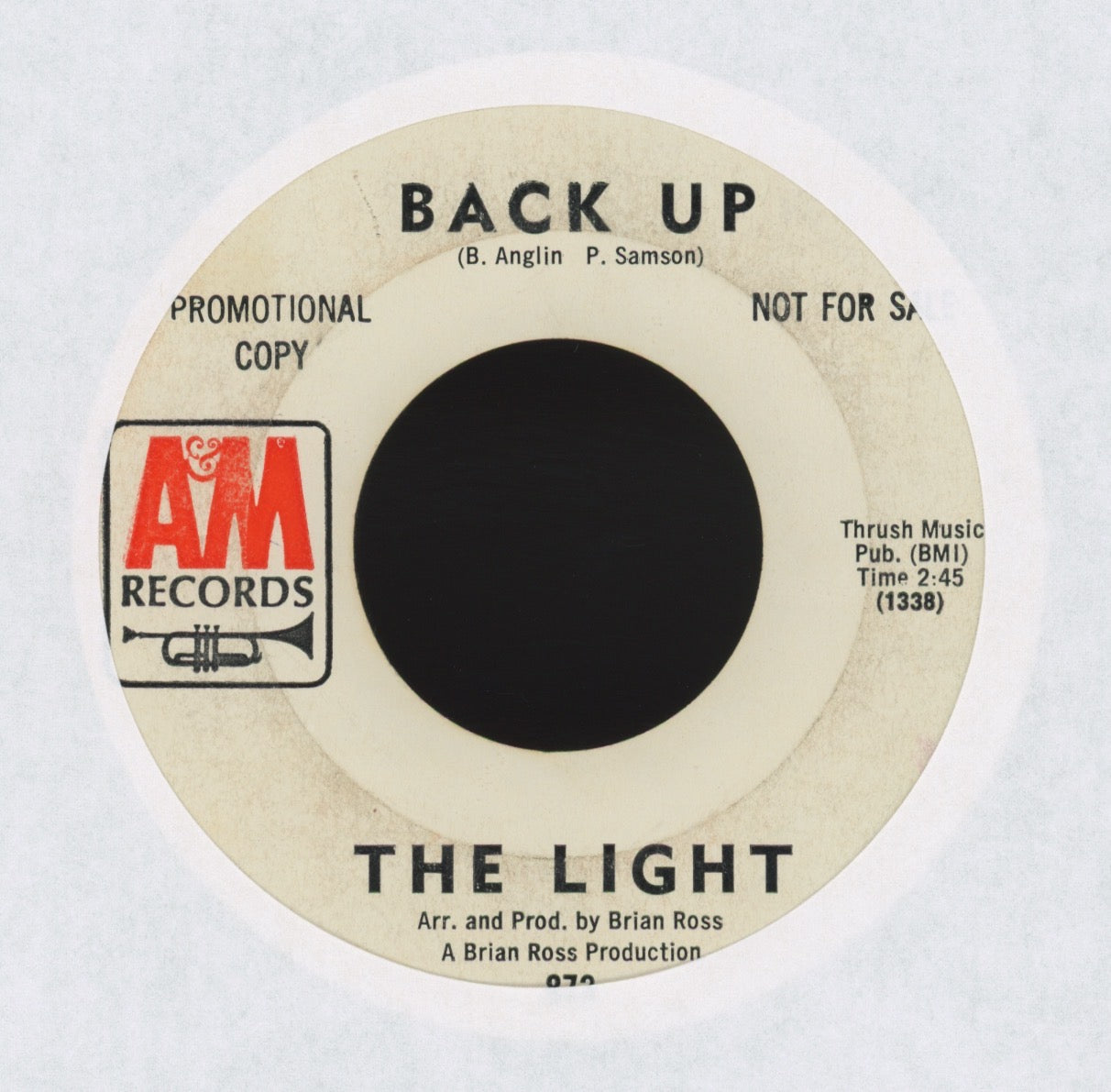 The Light - Back Up on A&M Promo Garage Fuzz 45