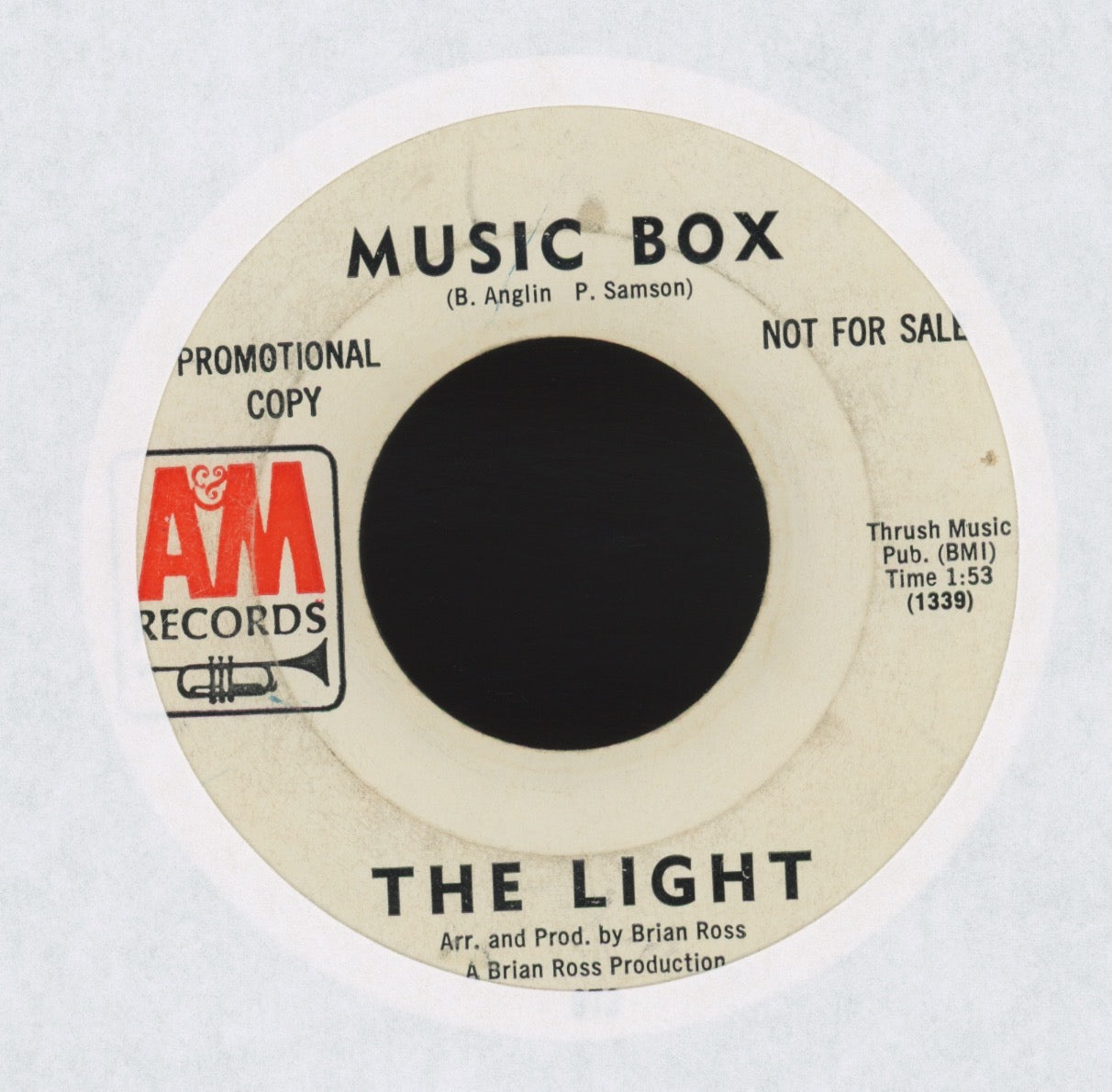 The Light - Back Up on A&M Promo Garage Fuzz 45