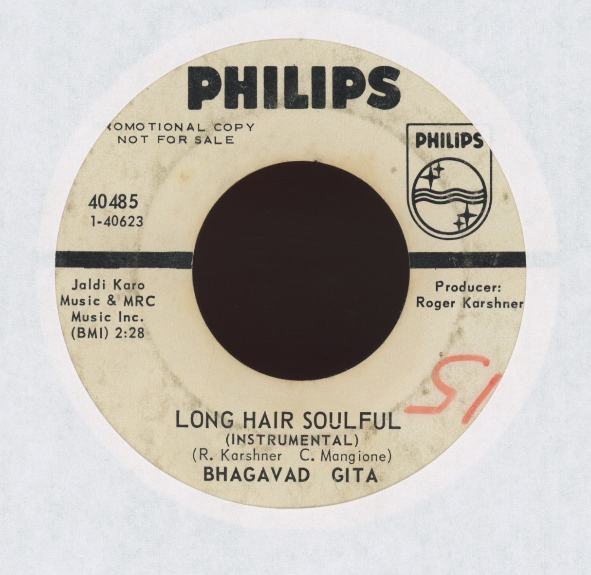 Bhagavad Gita - Long Hair Soulful on Philips Promo Psych Rock 45