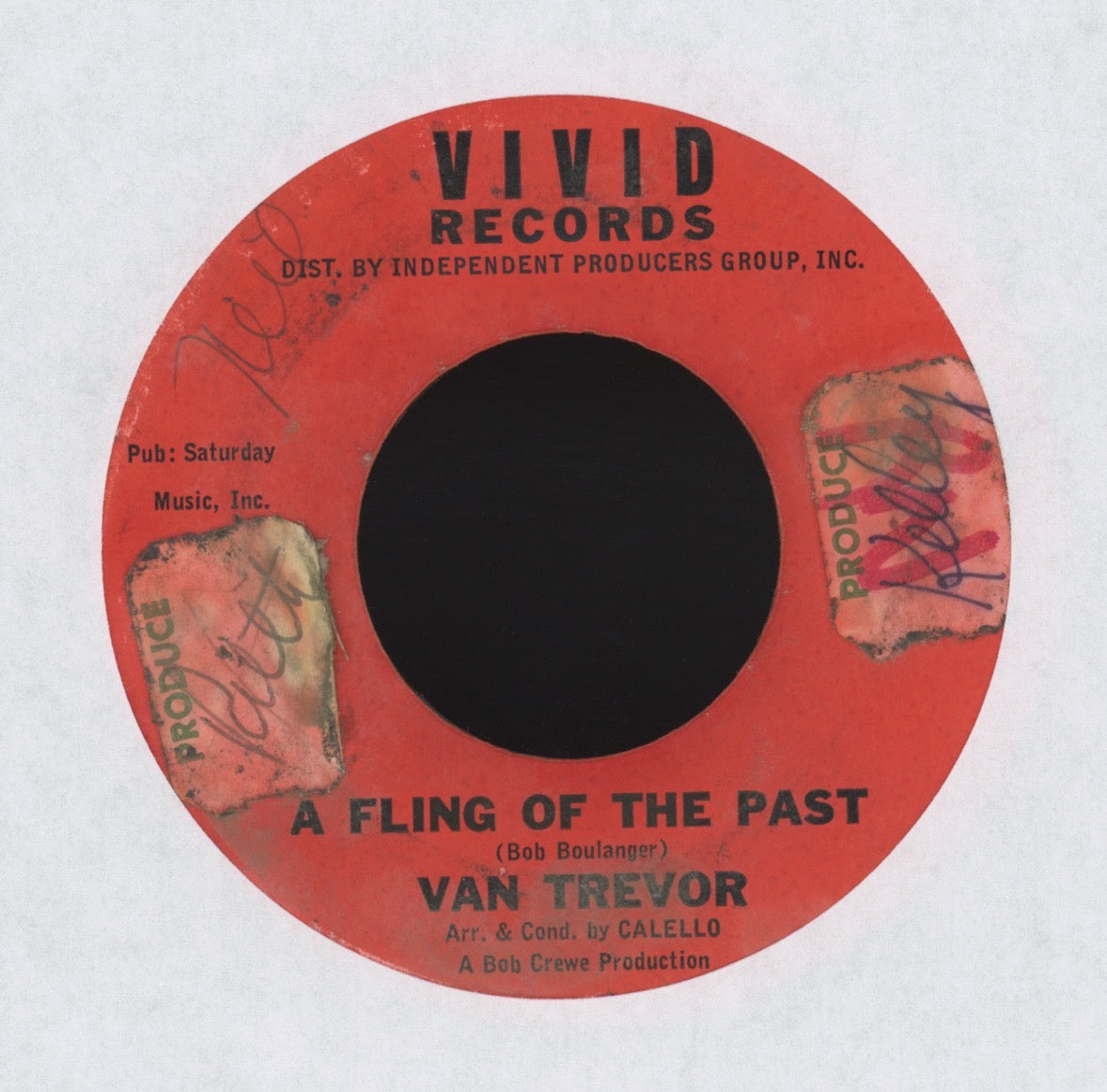 Van Trevor - A Fling Of The Past on Vivid Northern Soul 45