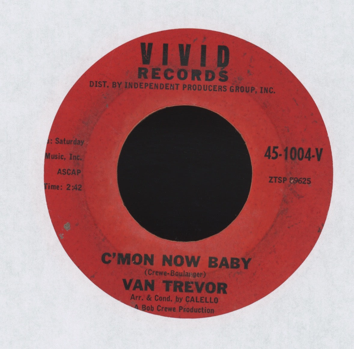 Van Trevor - A Fling Of The Past on Vivid Northern Soul 45