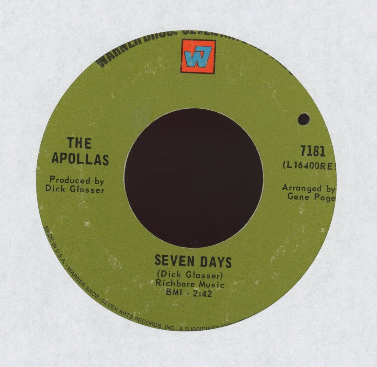 The Apollas - Seven Days on Warner Bros Northern Soul 45