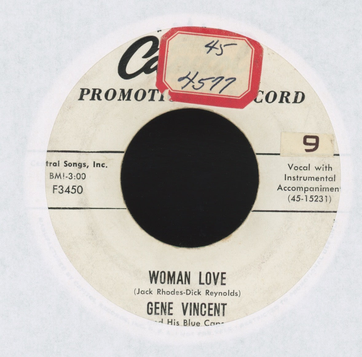 Gene Vincent & His Blue Caps - Be-Bop-A-Lula on Capitol Promo Rockabilly 45