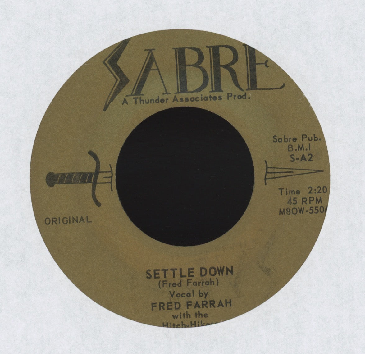 Fred Farrah - Settle Down on Sabre Rockabilly 45