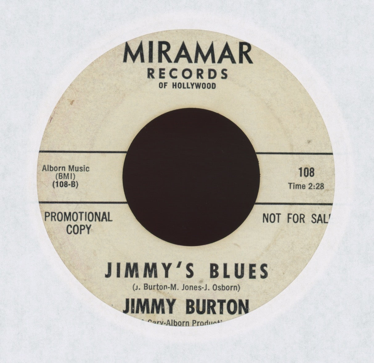 James Jimmy Burton - Jimmy's Blues Blues on Miramar Promo Instro Garage Fuzz 45