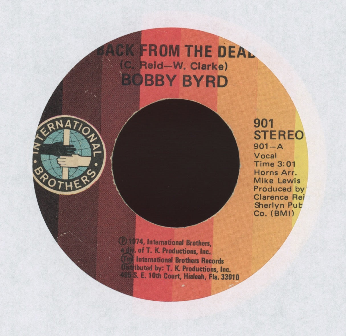 Bobby Byrd - Back From The Dead on International Brothers Funk 45