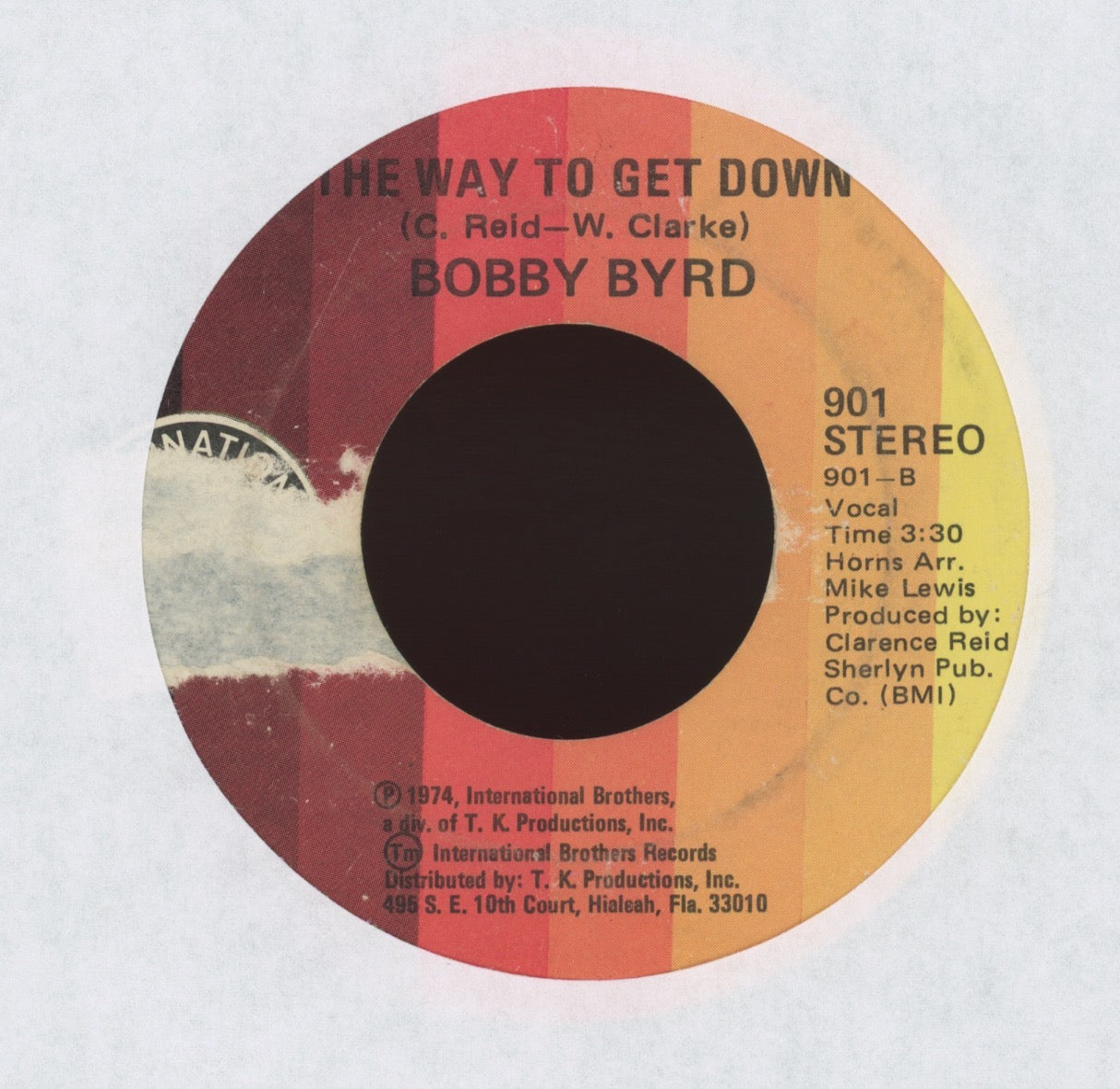 Bobby Byrd - Back From The Dead on International Brothers Funk 45