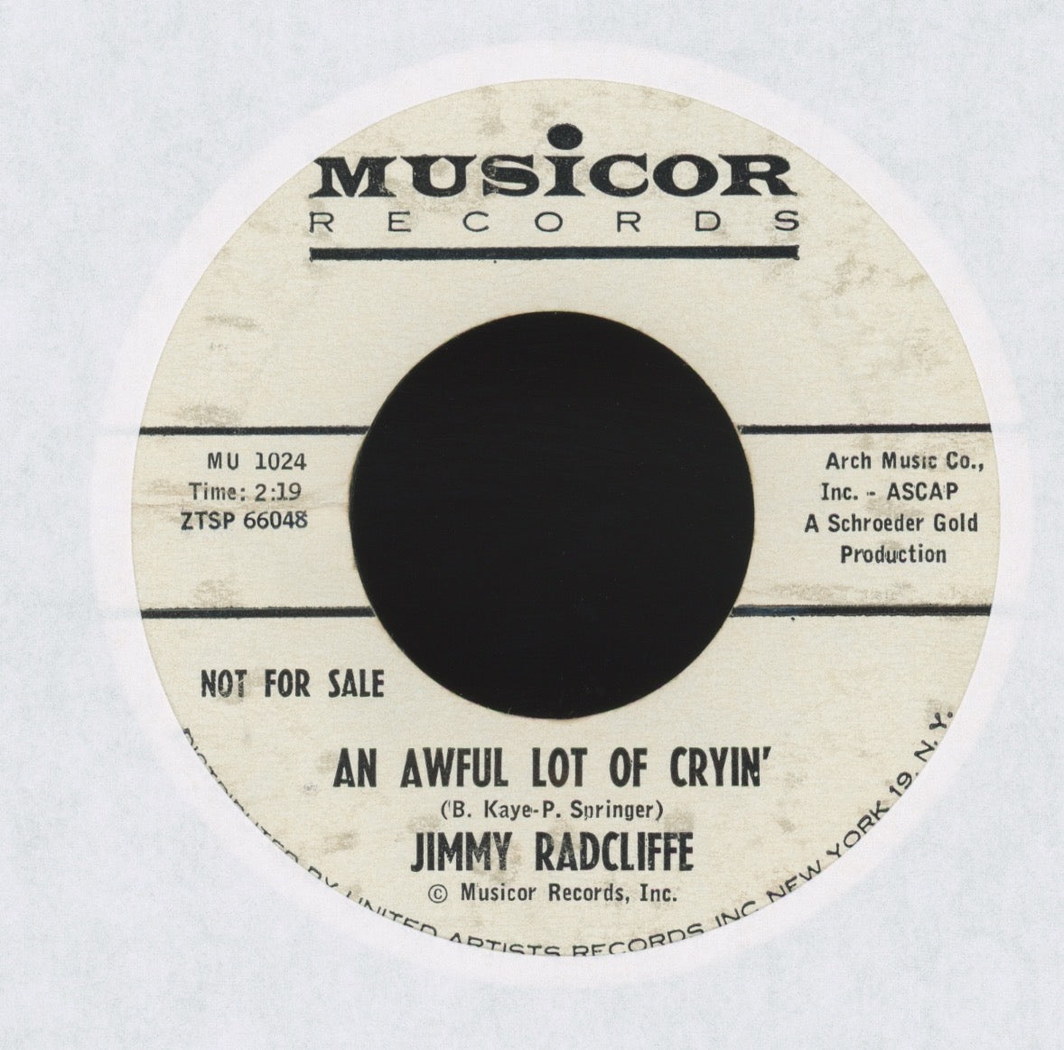 Jimmy Radcliffe - (There Goes) The Forgotten Man on Musicor Promo Northern Soul 45