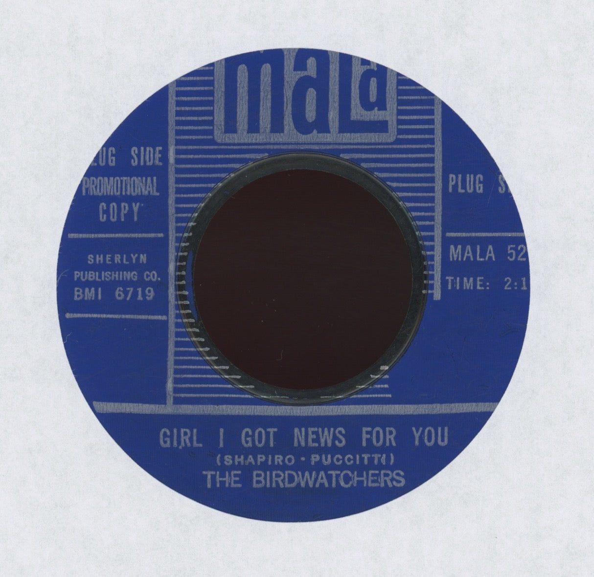 The Birdwatchers - Girl I Got News For You on Mala Promo Garage 45