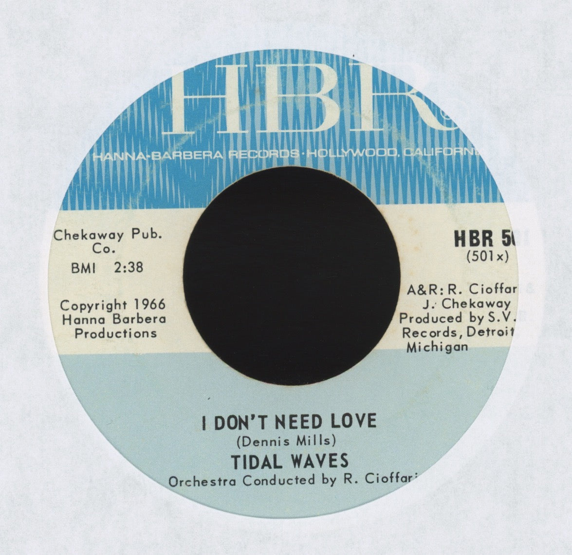 The Tidal Waves - I Don't Need Love on HBR Garage 45