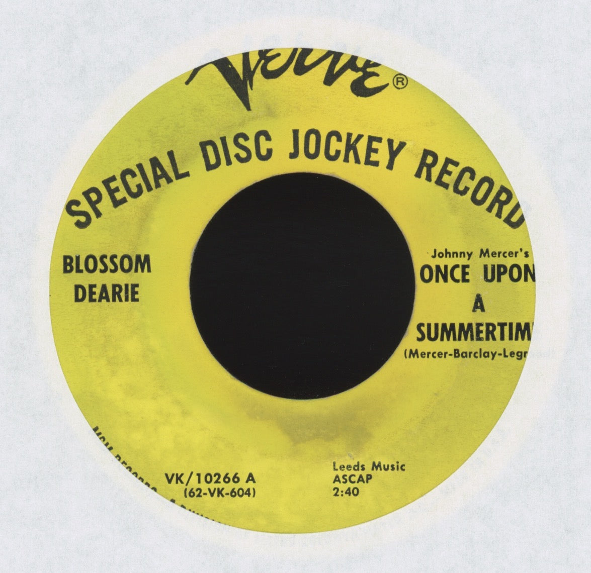 Blossom Dearie - Once Upon A Summertime on Verve Promo Jazz 45