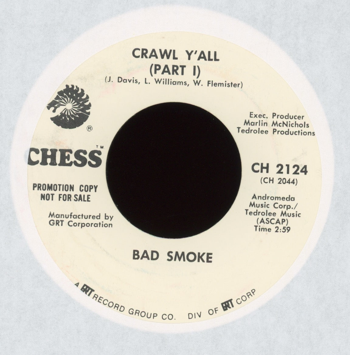 Bad Smoke - Crawl Y'all on Chess Promo Funk 45
