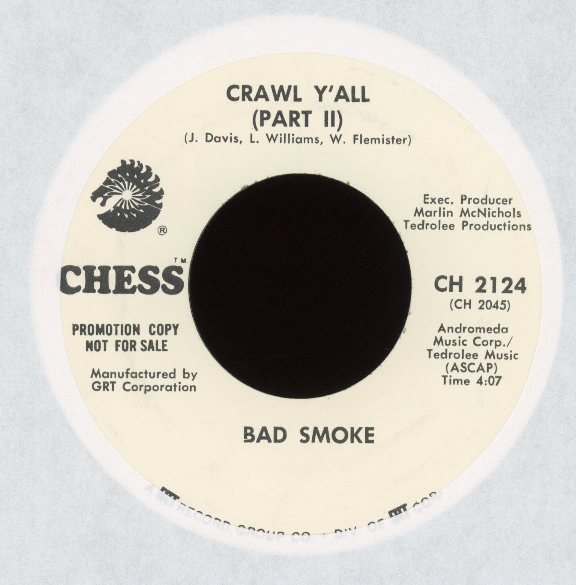 Bad Smoke - Crawl Y'all on Chess Promo Funk 45