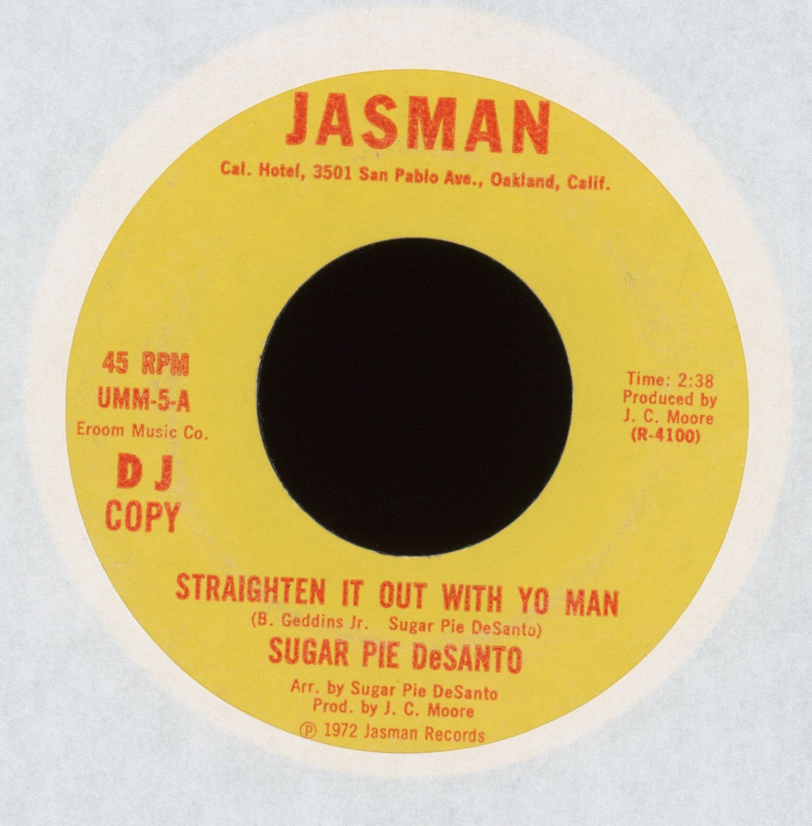 Sugar Pie Desanto - Keep Your Womans's Lib on Jasman Promo Funk 45