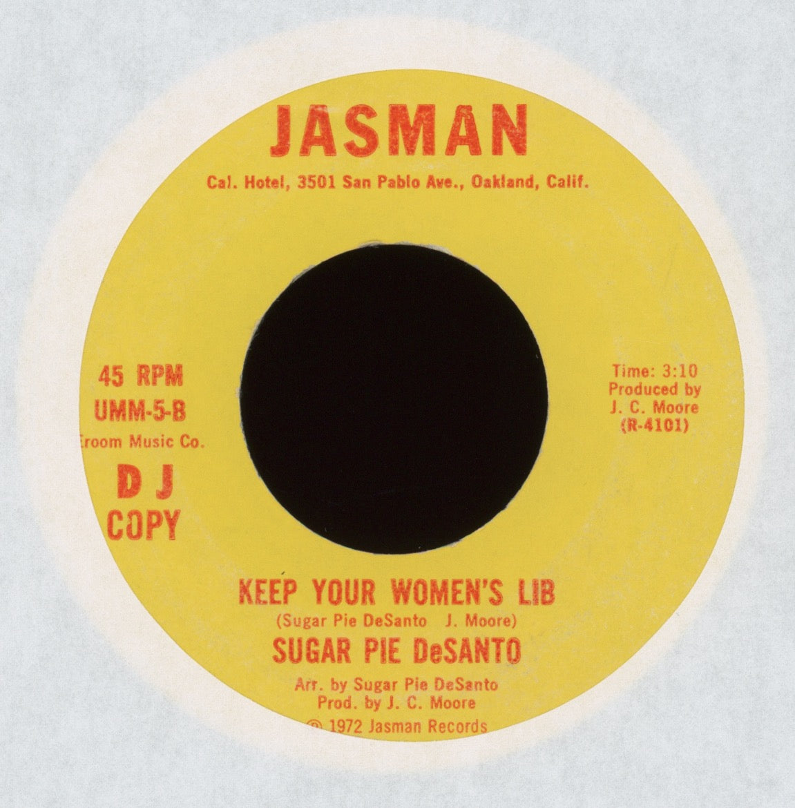 Sugar Pie Desanto - Keep Your Womans's Lib on Jasman Promo Funk 45