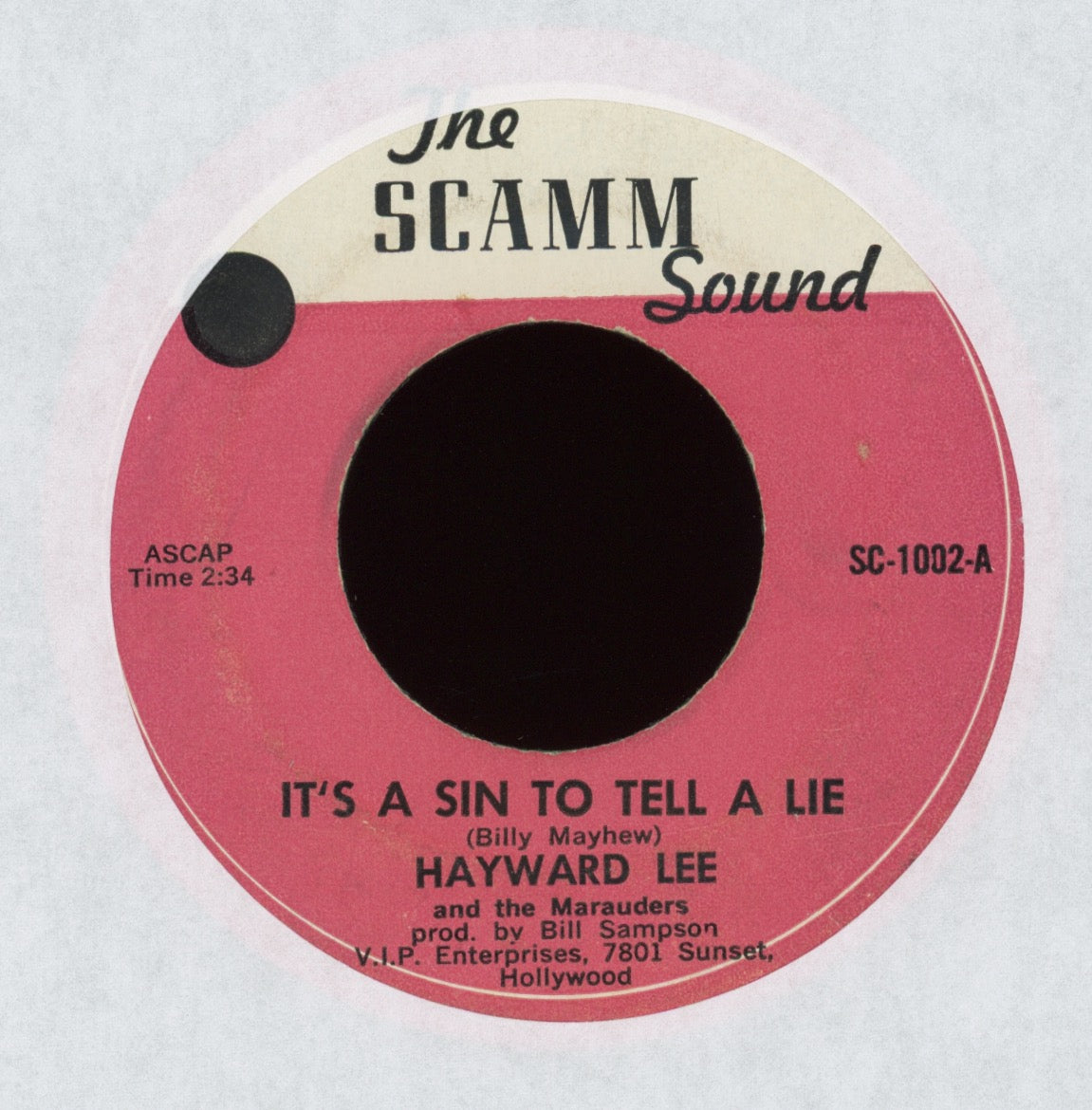 Hayward Lee And The Marauders - It's A Sin To Tell A Lie on The Scamm Sound Mod Funk 45