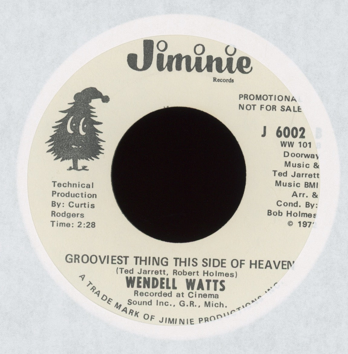 Wendell Watts - Grooviest Thing This Side Of Heaven on Jiminie Promo Northern Soul 45